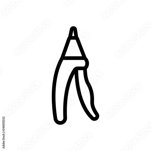guillotine type nail clipper with hand grip icon vector. guillotine type nail clipper with hand grip sign. isolated contour symbol illustration