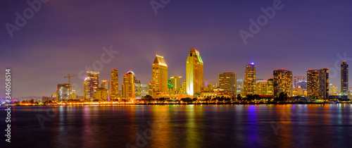San Diego Skyline at Night   San Diego  California  USA