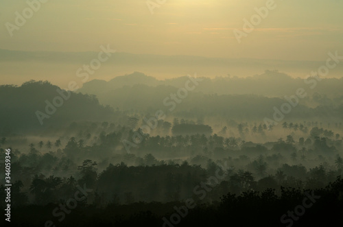 morning mist over Pagak, East Java photo