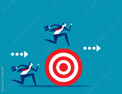 Person move forward with goals. The difference between goal and Non-Goal, Without goals