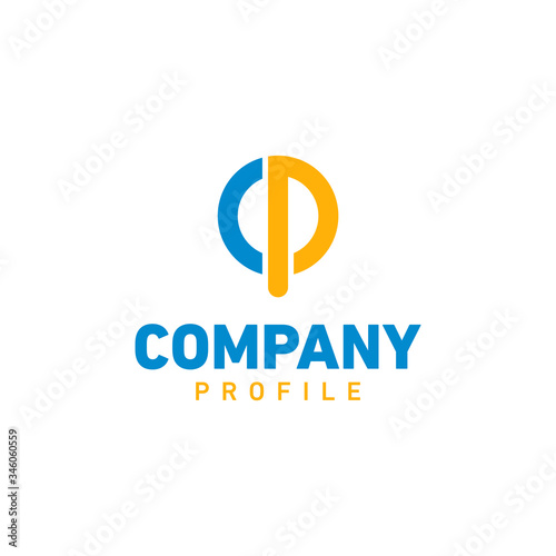 Initial Logo Business and technology letter C and P Logo initial
