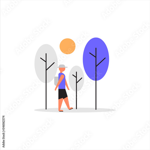 illustration of a camping holiday. Perfect for covers, brochures, posters, books, banners, leaflets, landing pages, social media content.