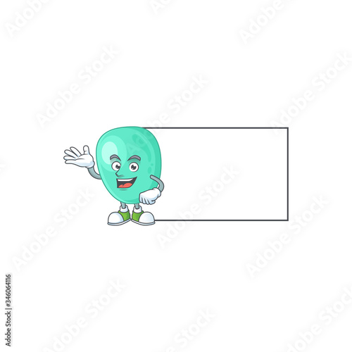 An image of staphylococcus aureus with board mascot design style