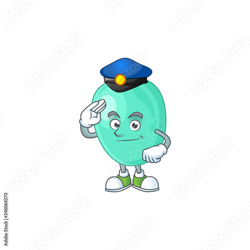 A dedicated Police officer of staphylococcus aureus mascot design style