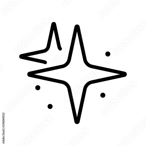 flare of four pointed star icon vector. flare of four pointed star sign. isolated contour symbol illustration