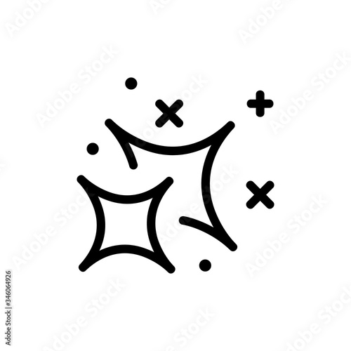 flickering of curved four pointed star icon vector. flickering of curved four pointed star sign. isolated contour symbol illustration
