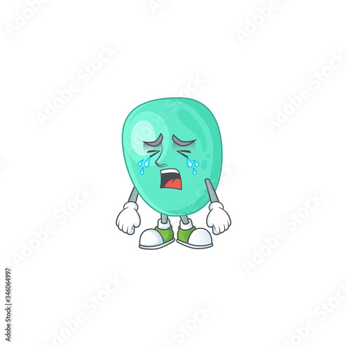 A weeping staphylococcus aureus cartoon character concept