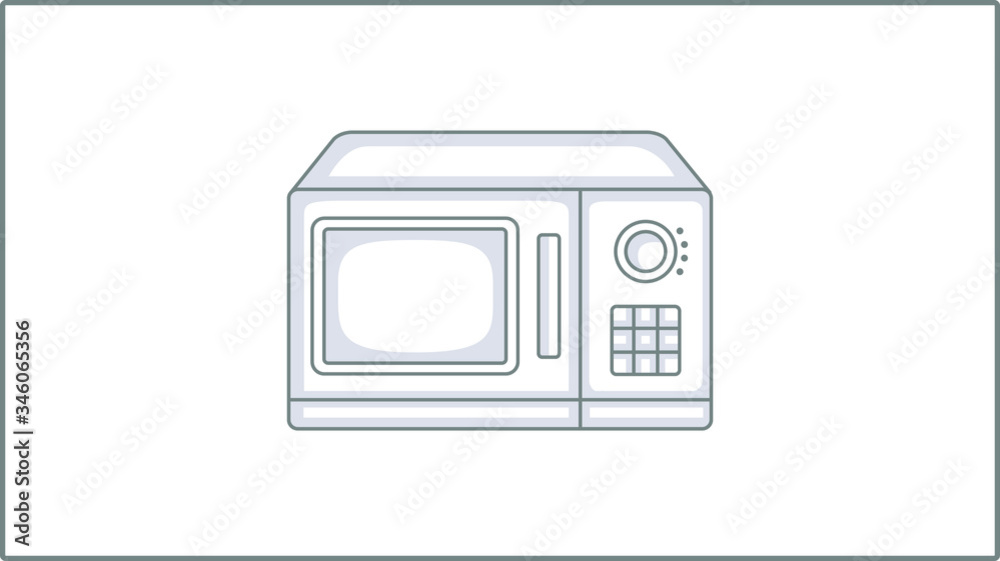 Vector Linear Microwave Oven icon. Kitchen Utensils Illustration. Microwave Drawing. Vector Linear Microwave Oven icon. Kitchen Utensils Illustration. Microwave Drawing.