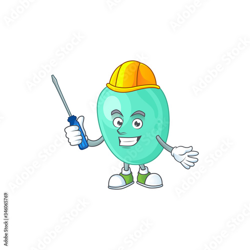 Smart automotive staphylococcus aureus presented in mascot design style