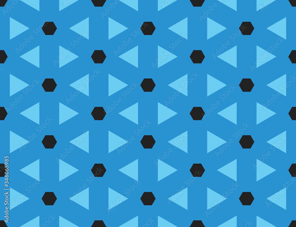 Seamless geometric pattern, texture or background vector in blue, black colors. Seamless geometric pattern, texture or background vector in blue, black colors.