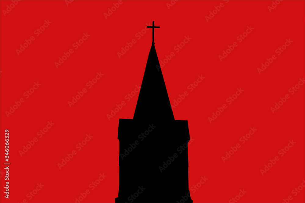 Fototapeta premium Spire of the church with the cross
