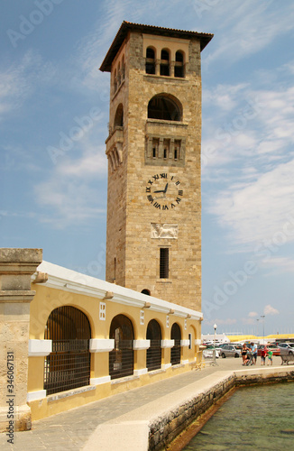 Evangelismos Church, Bell Tower, Rhodes, Mandraki harbou, Greece 