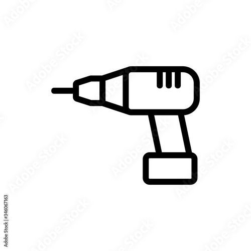 cordless drill screwdriver icon vector. cordless drill screwdriver sign. isolated contour symbol illustration