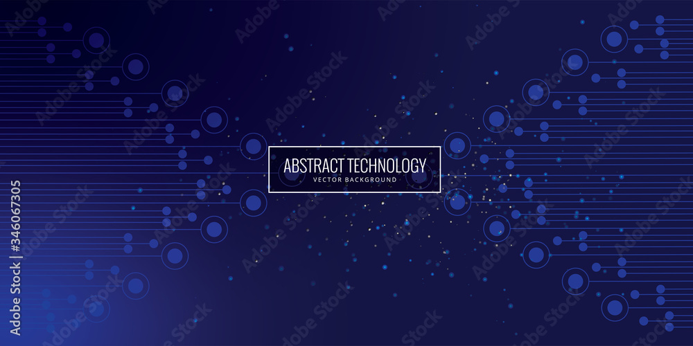 Abstract background connecting dots and lines. Connection science background, circuit board background