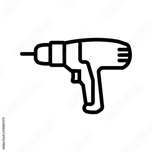 cordless drill icon vector. cordless drill sign. isolated contour symbol illustration