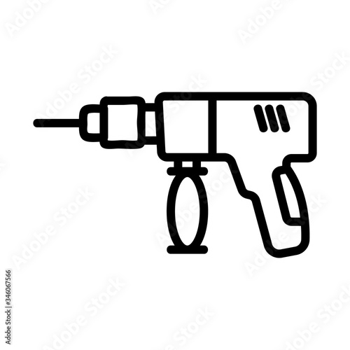 hammer drill icon vector. hammer drill sign. isolated contour symbol illustration