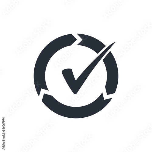 Repair is complete.Vector icon isolated on white background.