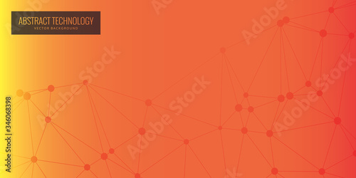 Vector banner design, network connection with lines and dots