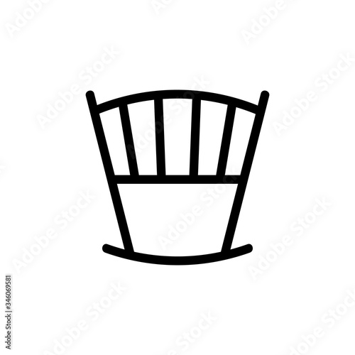 crib rocking chair rear view icon vector. crib rocking chair rear view sign. isolated contour symbol illustration