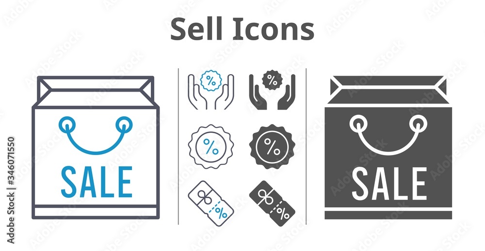 sell icons icon set included shopping bag, discount icons sell icons icon set included shopping bag, discount icons