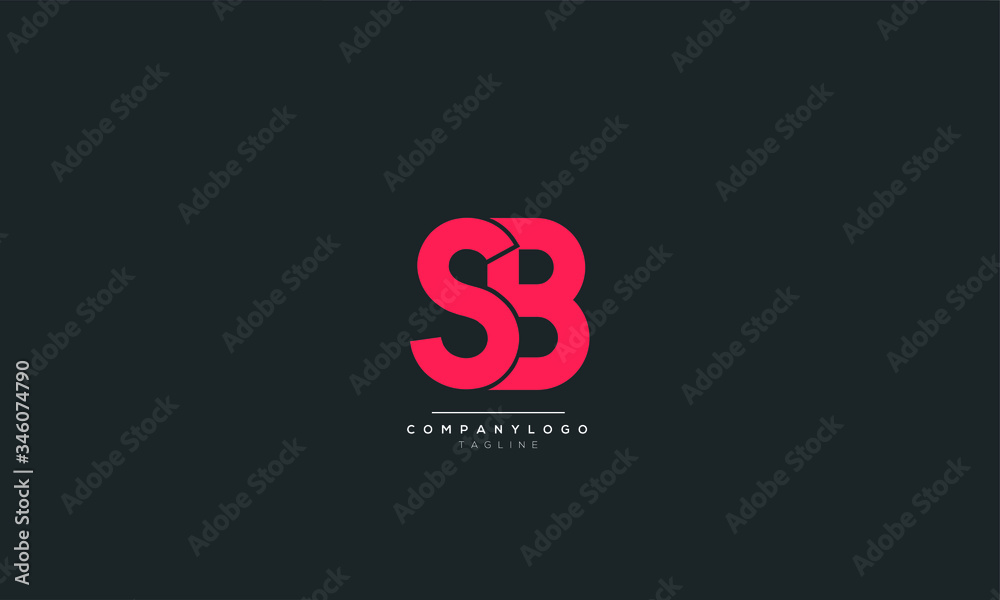 Fototapeta premium SB BS S B Letter Logo Design Icon Vector Symbol