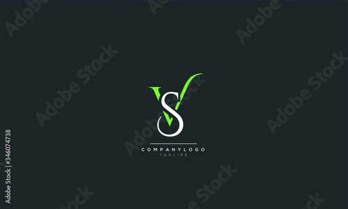 VS SV V S Letter Logo Design Icon Vector Symbol