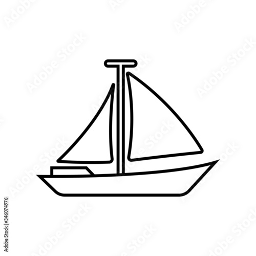 Sailing ship line icon