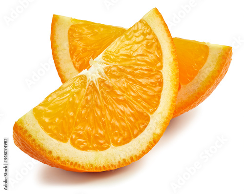 Orange fruit. Orange slice isolated on white background. Orange with clipping path.