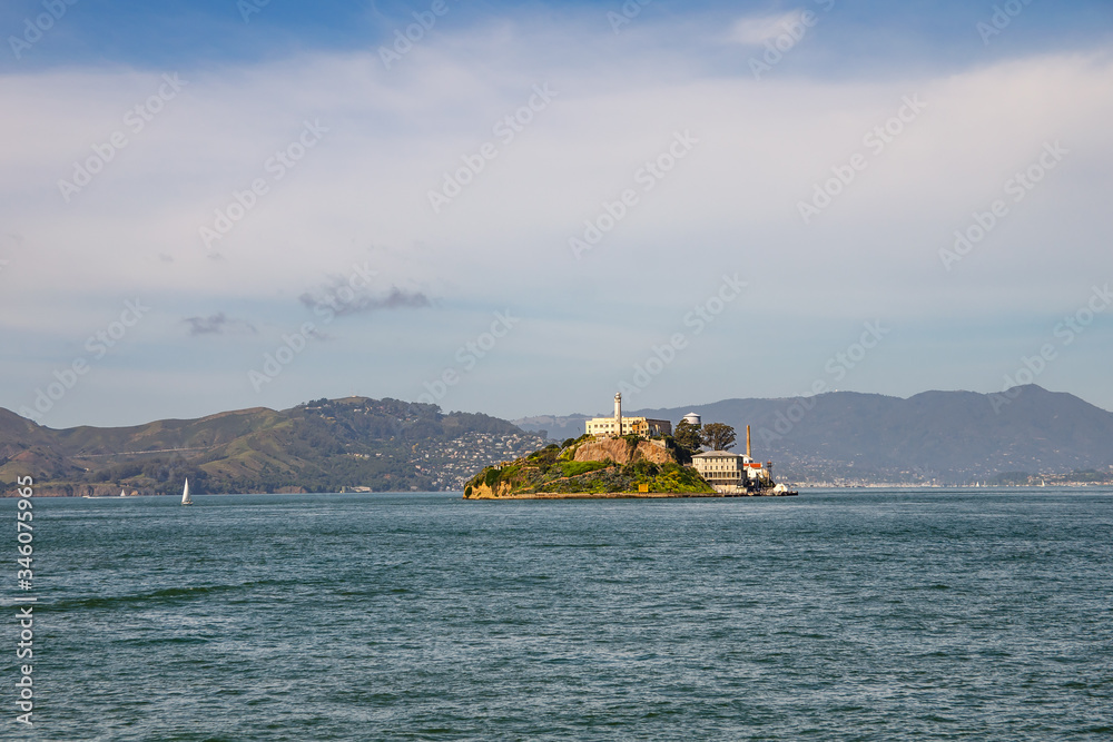 Beautiful view of Alcatraz Island in San Francisco