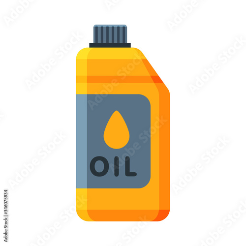Yellow Oil Fuel Plastic Canister for Gasoline Vector Illustration