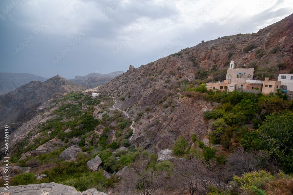 Jabal Al Akhdar mountain in Nizwa, Oman
