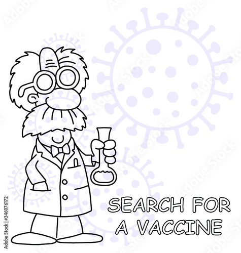 Scientist searching for a vaccine to combat the worldwide pandemic isolated on white background