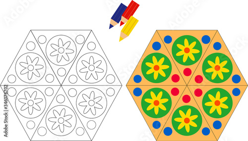 Coloring book for children abstraction in cartoon style.