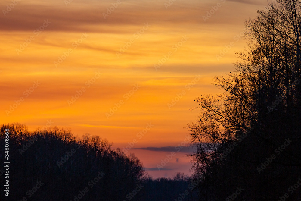 Obraz premium Sunset on the Missouri River