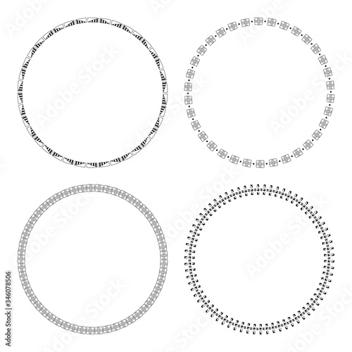 Decorative, round frames. Items for the greeting cards and other design.
