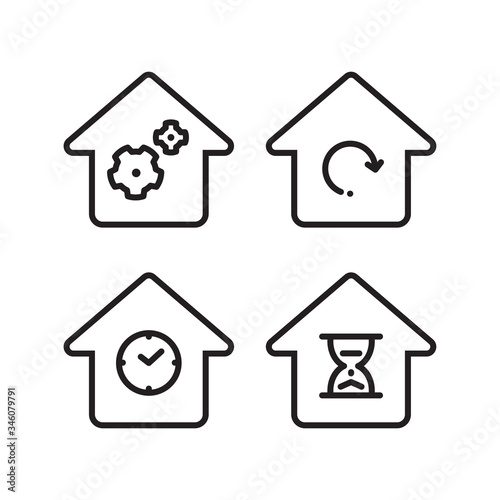 Activity at home sign, vector