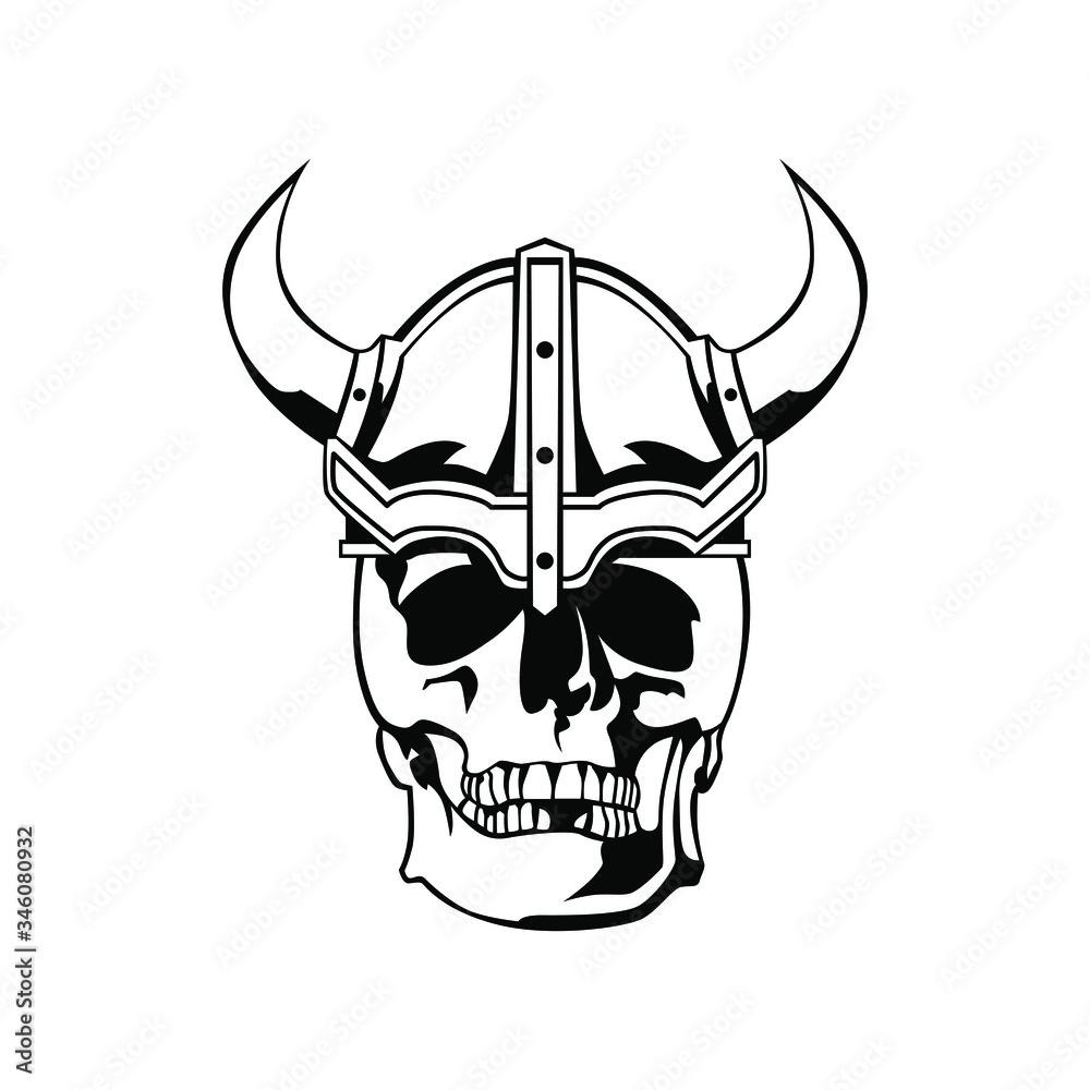 Viking skull head logo vector mascot design Viking skull head logo vector mascot design