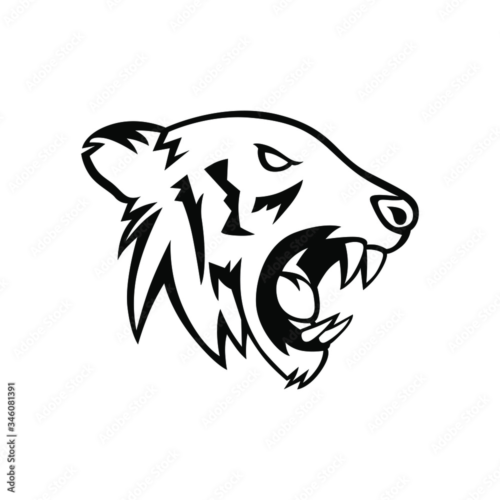 Obraz premium Tiger head logo vector mascot design