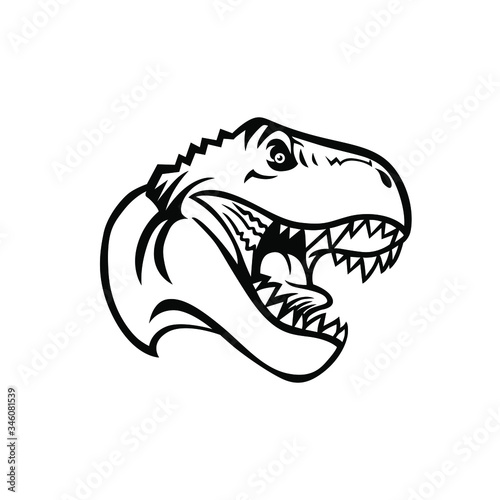 T-rex head logo vector mascot design
