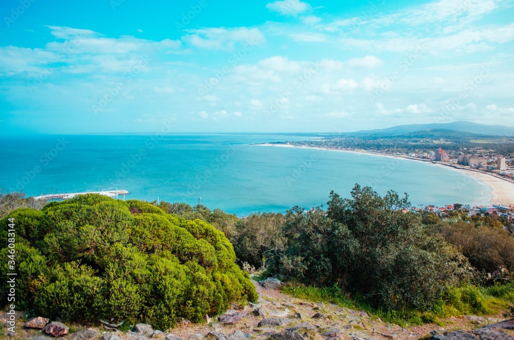Hill top view from a famous beach in Maldonado area, Uruguay. 