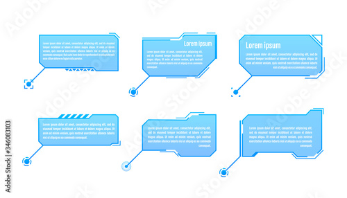 HUD futuristic style callout titles. Futuristic callout bar labels. Vector stock illustration