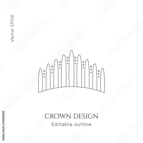 Linear logo Crown  Vector