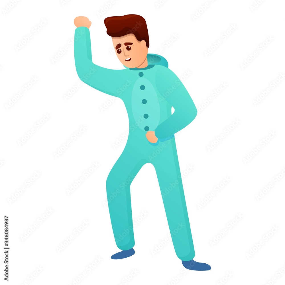Dancing pajama boy icon. Cartoon of dancing pajama boy vector icon for web design isolated on white background