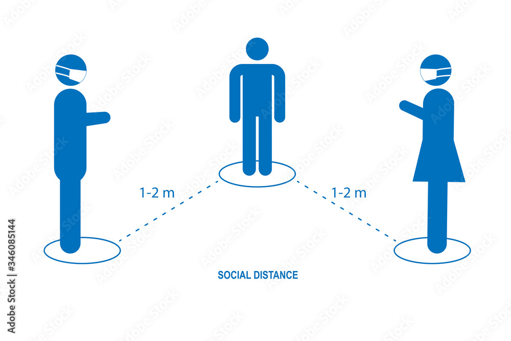 Social distance icon 