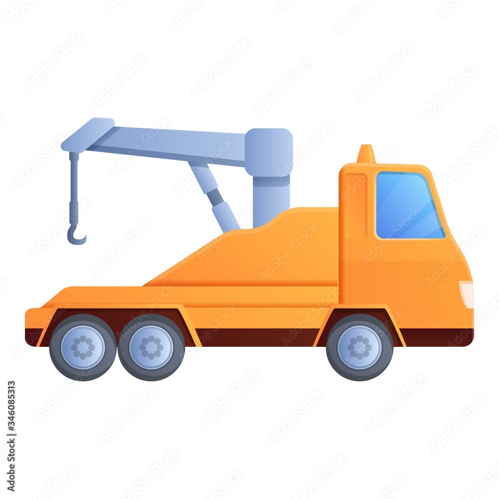 Tow truck icon. Cartoon of tow truck vector icon for web design isolated on white background