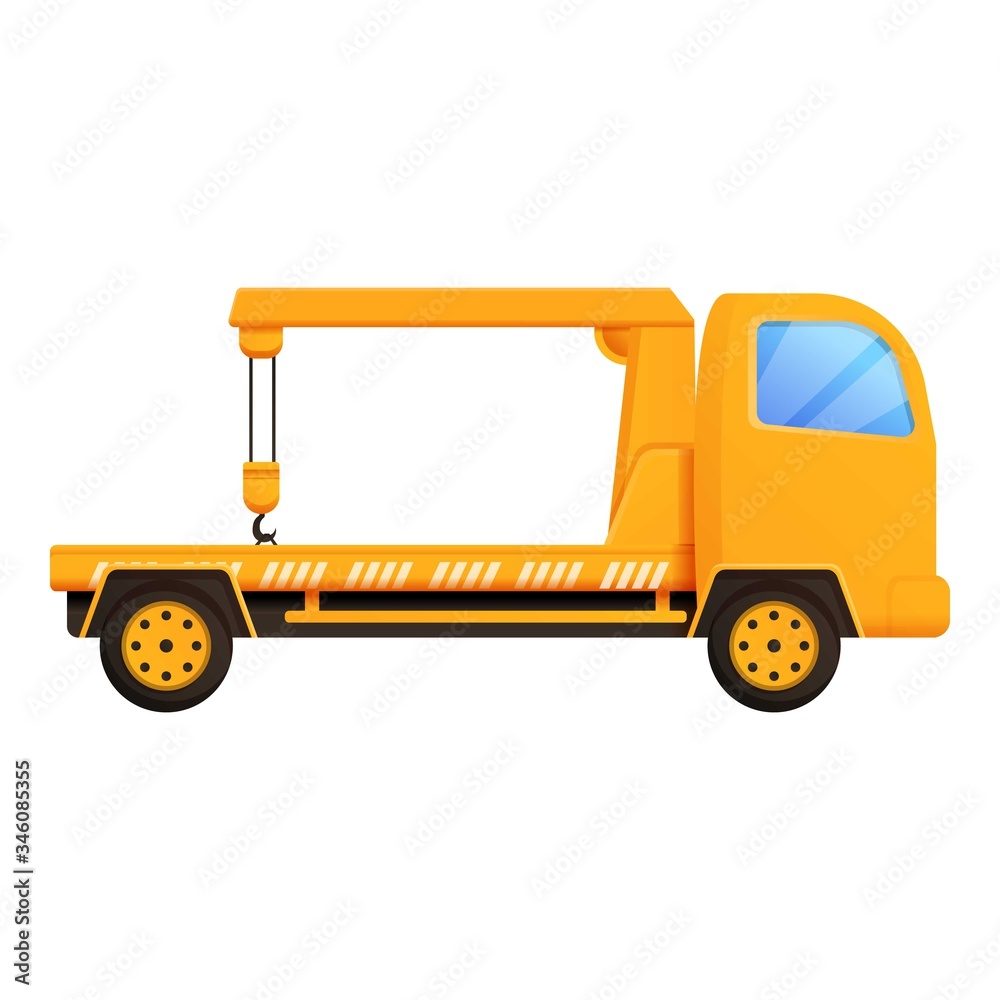 Emergency tow truck icon. Cartoon of emergency tow truck vector icon for web design isolated on white background