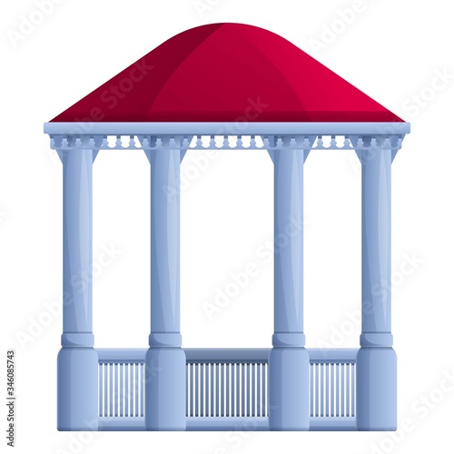Park stone gazebo icon. Cartoon of park stone gazebo vector icon for web design isolated on white background