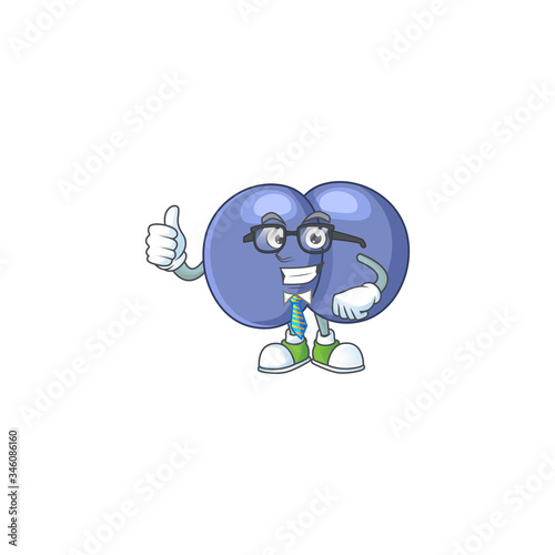 Cartoon character design of streptococcus pneumoniae successful businessman