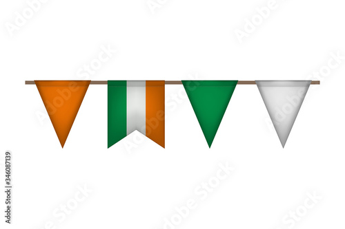 Ireland garland with flags.