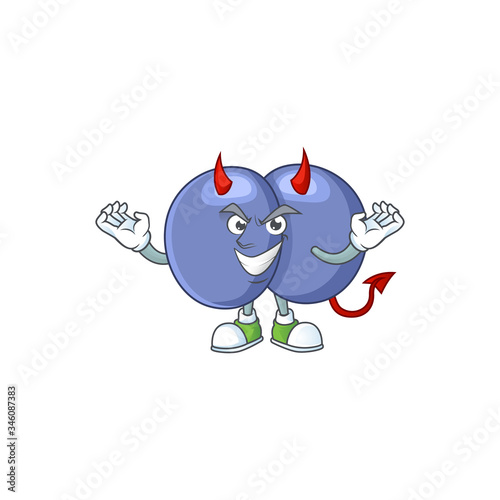 A picture of devil streptococcus pneumoniae cartoon character design